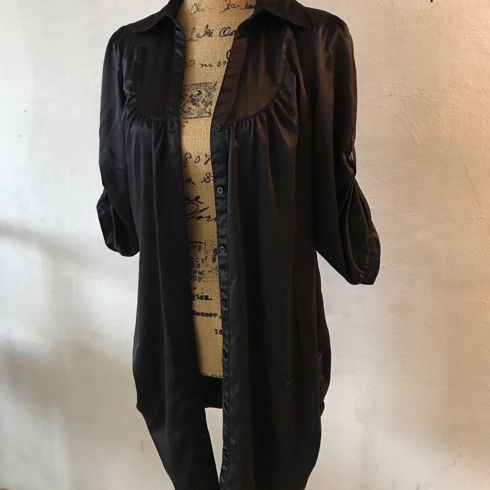 Silk black business attire, throw over.